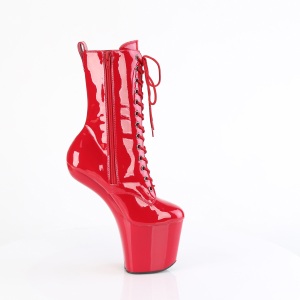 Verniciata 20 cm CRAZE-1040 Heelless stivaletti pony alto pleaser rosso