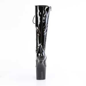 Verniciata 20 cm CRAZE-2023 Heelless stivali pony alto pleaser neri