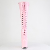 Verniciata 20 cm CRAZE-2023 Heelless stivali pony alto pleaser rosa