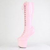 Verniciata 20 cm CRAZE-2023 Heelless stivali pony alto pleaser rosa