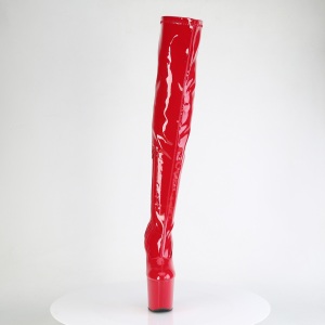 Verniciata 20 cm CRAZE-3000 Heelless overknee stivali pony alto pleaser rosso