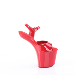 Verniciata 20 cm CRAZE-809 Heelless pony tacco alto plateau pleaser rosso