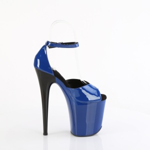 Verniciata 20 cm FLAMINGO-884 blu scarpe pleaser con tacchi alti