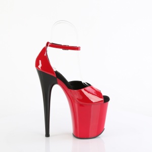 Verniciata 20 cm FLAMINGO-884 rosso scarpe pleaser con tacchi alti