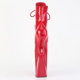 Verniciata 20 cm WORSHIP-1020 Heelless stivaletti pony alto pleaser rosso