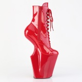 Verniciata 20 cm WORSHIP-1020 Heelless stivaletti pony alto pleaser rosso