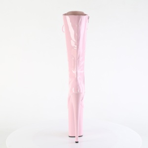 Verniciata 23 cm stivali stringati con plateau poledance rosa