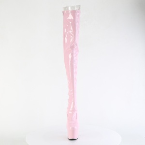 Verniciata rosa 18 cm ADORE-3063 stivali sopra il ginocchio con lacci