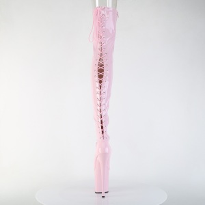 Verniciata rosa 20 cm FLAMINGO-3850 stivali sopra il ginocchio con lacci