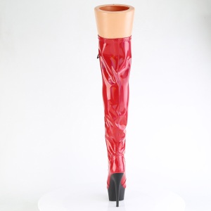 Verniciata rosso 15 cm DELIGHT-3029 stivali sopra il ginocchio con lacci