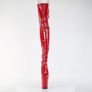 Verniciata rosso 20 cm FLAMINGO-3850 stivali sopra il ginocchio con lacci