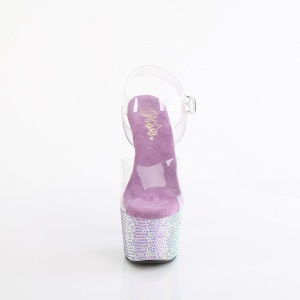 Viola 18 cm BEJEWELED-708RRS scarpe tacco alto pole dance e strass plateau