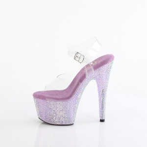 Viola 18 cm BEJEWELED-708RRS scarpe tacco alto pole dance e strass plateau