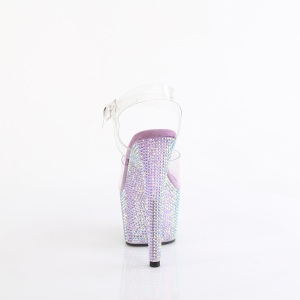 Viola 18 cm BEJEWELED-708RRS scarpe tacco alto pole dance e strass plateau