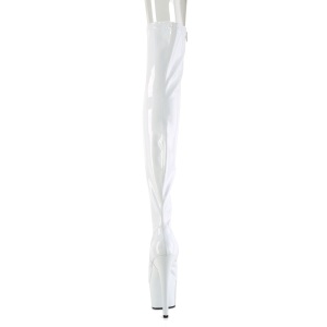 White 18 cm ADORE-3011HWR Hologram overknee boots peep toe