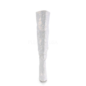 White Glitter 13 cm COURTLY-3015 Pleaser Overknee Boots