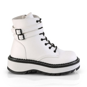 White Leatherette 3 cm LILITH-152 demoniacult ankle boots platform