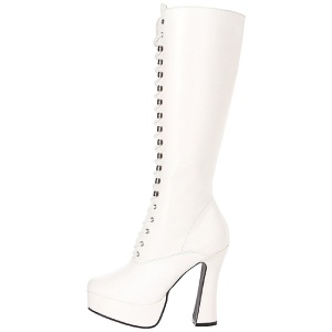 White Matte 13 cm ELECTRA-2020 High Heeled Womens Boots for Men