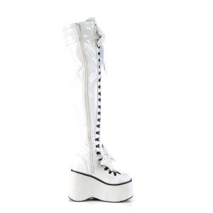 White Patent 11,5 KERA-303 overknee boots with laces