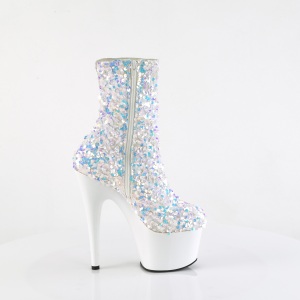 White Sequins 18 cm ADORE-1042SQ high heels ankle boots platform