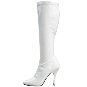 White Shiny 13 cm SEDUCE-2000 High Heeled Womens Boots for Men