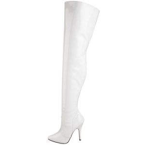 White Shiny 13 cm SEDUCE-3010 overknee high heel boots