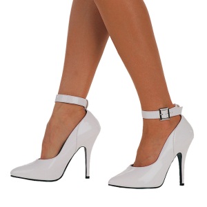 White Shiny 13 cm SEDUCE-431 Stiletto Pumps for Men