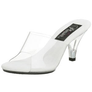 White Transparent 8 cm BELLE-301 Women Mules Shoes