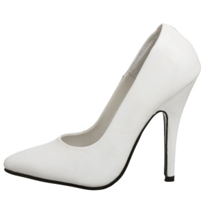 White Varnished 10 cm VANITY-420 pointed toe pumps high heels