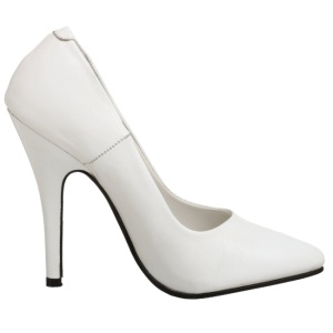 White Varnished 10 cm VANITY-420 pointed toe pumps high heels