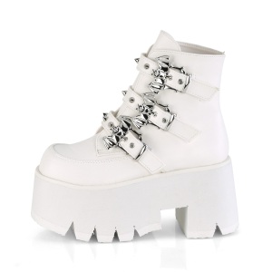 White Vegan 9 cm ASHES-55 demoniacult ankle boots platform