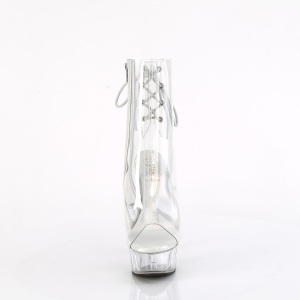 White transparent 15 cm DELIGHT-1018C Exotic stripper ankle boots