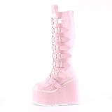 Zeppa 14 cm S815 platform stivali donna con fibbia ologramma rose