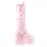 Zeppa 14 cm S815 platform stivali donna con fibbia ologramma rose